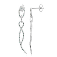 Pendientes en plata con Diamante fantasía