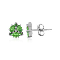 Pendientes en plata con Tsavorita
