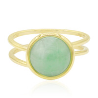 Anillo en oro con Jadeita verde