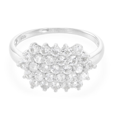 Anillo en plata con Topacio blanco