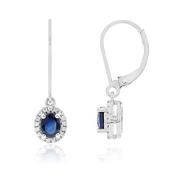Pendientes en oro con Zafiro de Ceilán