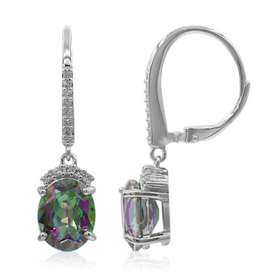 Pendientes en plata con Cuarzo místico