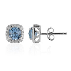Pendientes en plata con Topacio azul cielo