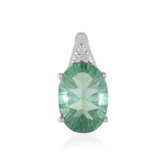 Colgante en plata con Fluorita verde