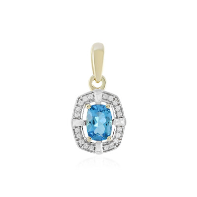 Colgante en oro con Topacio azul suizo (Adela Gold)