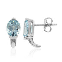Pendientes en plata con Topacio azul cielo