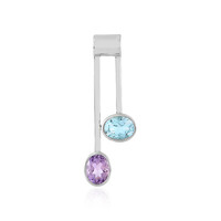 Colgante en plata con Topacio azul cielo