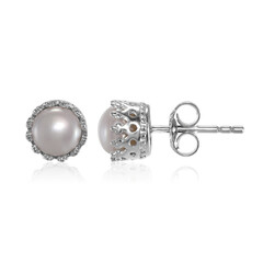 Pendientes en plata con Perla Freshwater