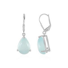 Pendientes en plata con Calcedonia agua
