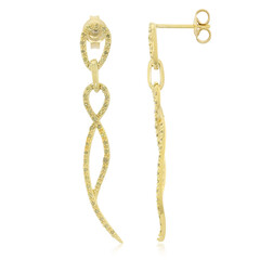 Pendientes en plata con Diamante fantasía