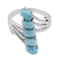 Anillo en plata con Larimar