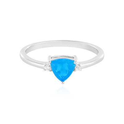 Anillo en plata con Ópalo azul de Etiopía