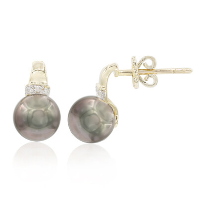 Pendientes en oro con Perla cultivada de Tahití (TPC)