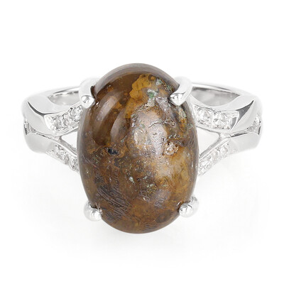 Anillo en plata con Cuarzo Dinosaurio