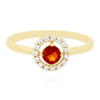 Anillo en oro con Cianita naranja de Tanzania