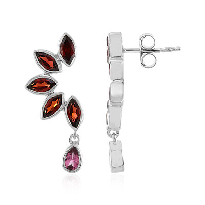 Pendientes en plata con Granate de Mozambique