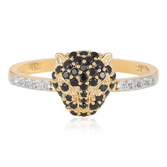 Anillo en plata con Espinela negra