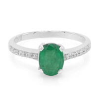 Anillo en plata con Esmeralda de Bahía