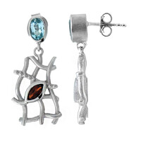 Pendientes en plata con Topacio azul cielo