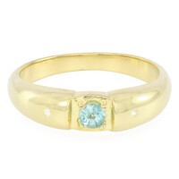 Anillo en plata con Fluorapatita verde