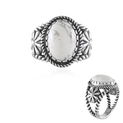 Anillo en plata con Howlita (Desert Chic)