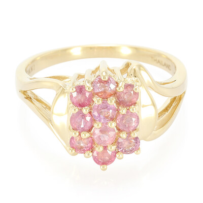 Anillo en oro con Zafiro Padparascha no calentado (AMAYANI)