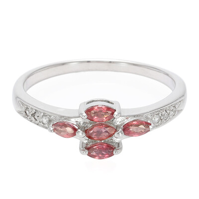 Anillo en plata con Rubí rojo atardecer