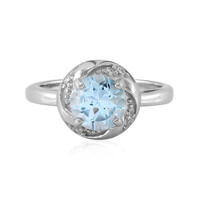 Anillo en plata con Topacio azul cielo