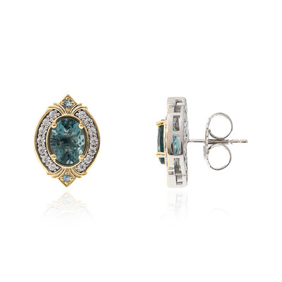Pendientes en plata con Fluorita azul petróleo (Dallas Prince Designs)