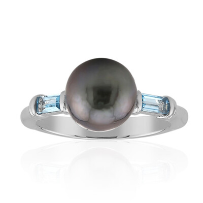 Anillo en plata con Perla cultivada de Tahití (TPC)