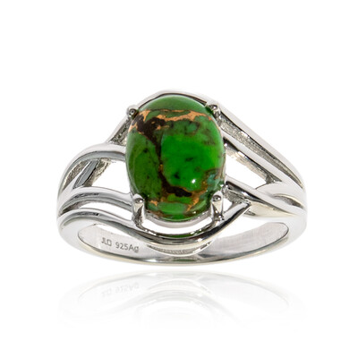 Anillo en plata con Turquesa verde Mohave Kingman
