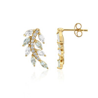 Pendientes en plata con Topacio blanco
