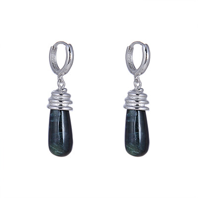 Pendientes en plata con Serafinita