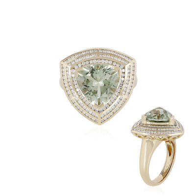 Anillo en oro con Amatista verde de Río Grande (de Melo)