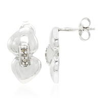 Pendientes en plata con Diamante champán