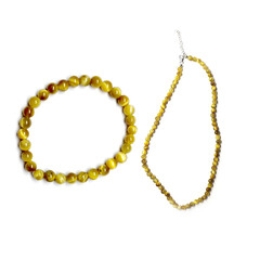 Collar en plata con Ojo de tigre dorado