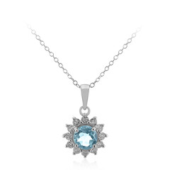 Collar en plata con Topacio azul cielo