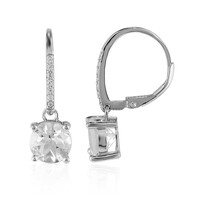 Pendientes en plata con Topacio blanco