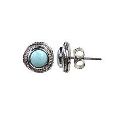 Pendientes en plata con Larimar