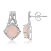 Pendientes en plata con Ópalo rosa