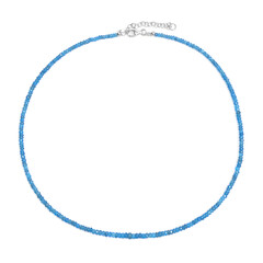 Collar en plata con Apatita azul neón