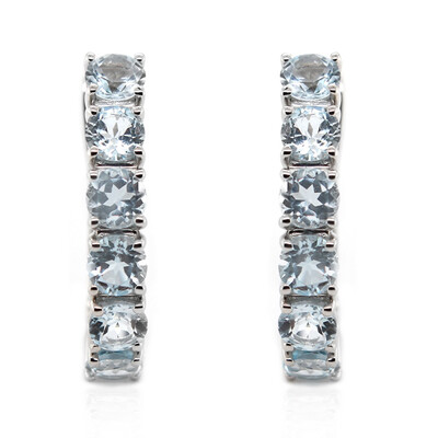 Pendientes en plata con Topacio azul cielo