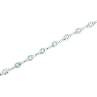 Brazalete en oro con AAA Aguamarina