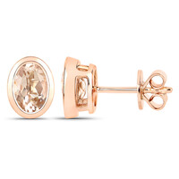 Pendientes en oro con Morganita