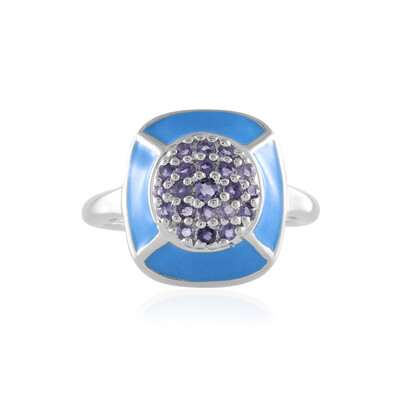 Anillo en plata con Iolita de Madagascar