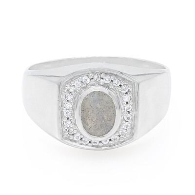 Anillo de hombre en plata con Labradorita