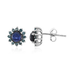Pendientes en plata con Zafiro estrella azul