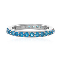 Anillo en plata con Apatita azul neón
