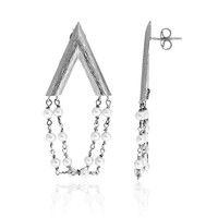 Pendientes en plata con Perla Freshwater (Joias do Paraíso)