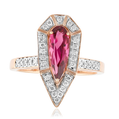 Anillo en oro con Turmalina rosa de Brasil (TPC)